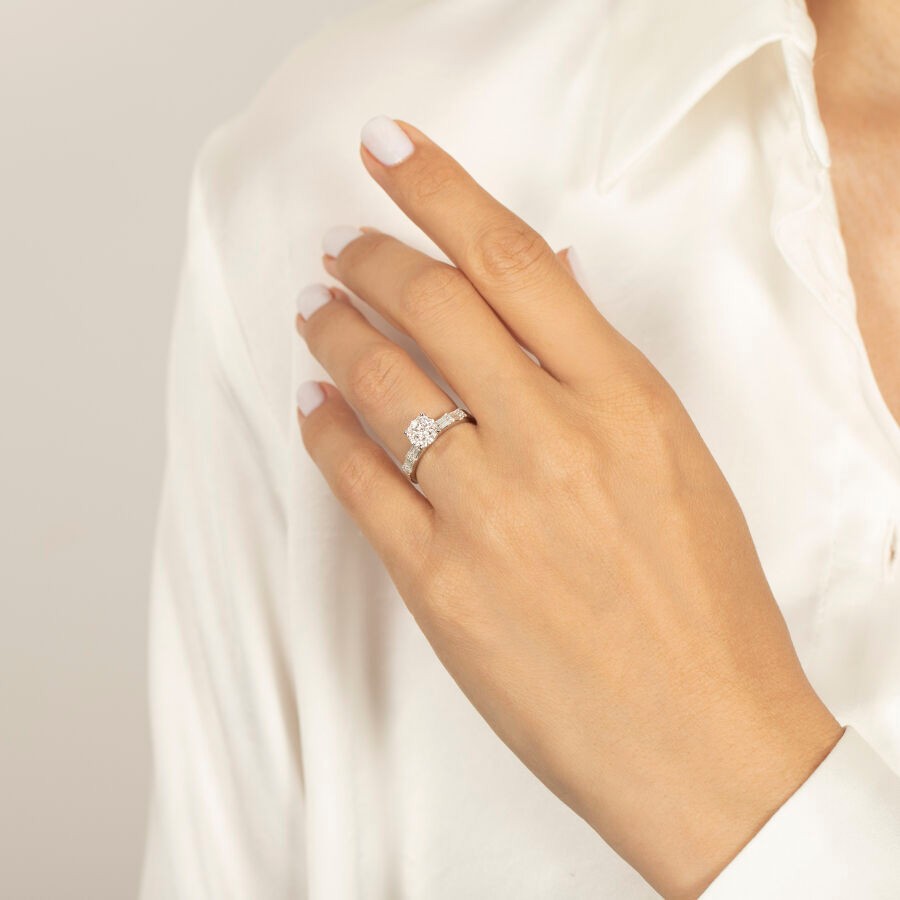 0.63 Carat Diamond Baguette Ring