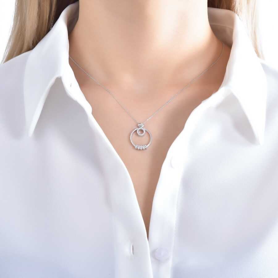 0.25 Carat Diamond Baguette Necklace