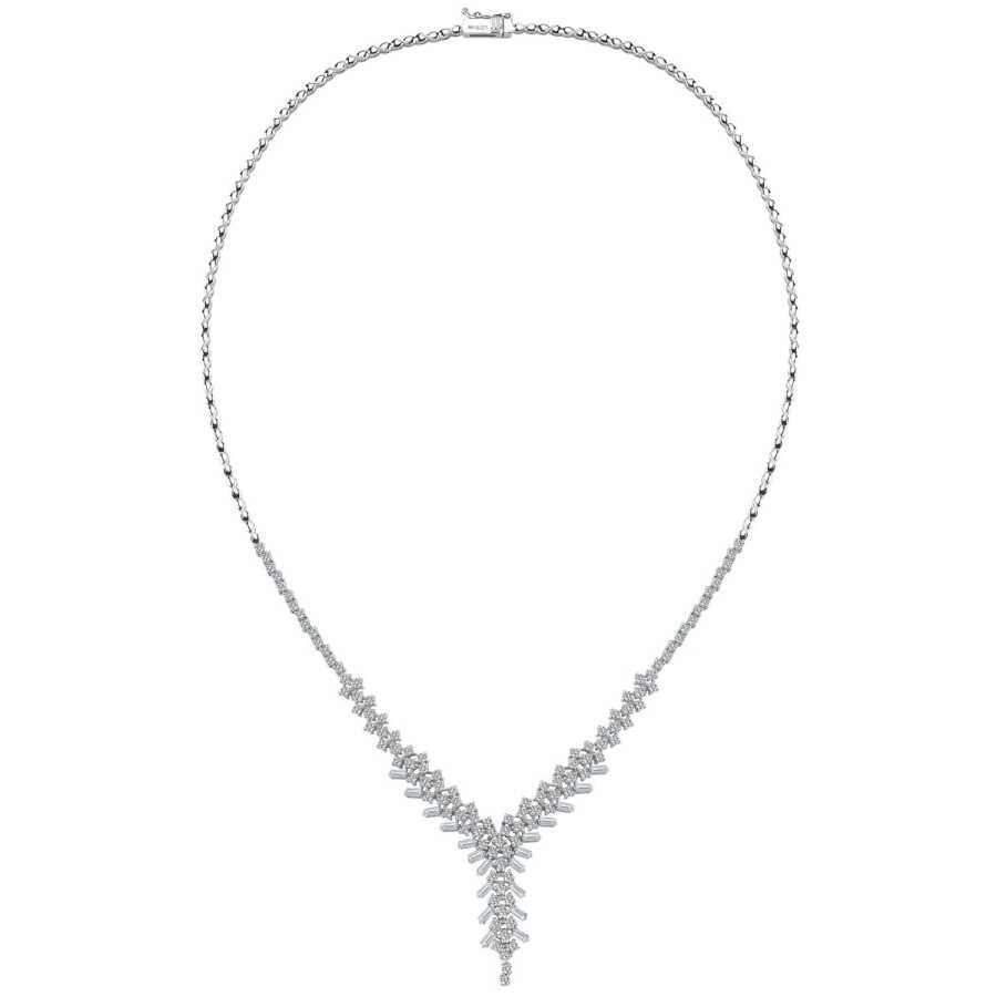 3.53 Carat Diamond Baguette Necklace