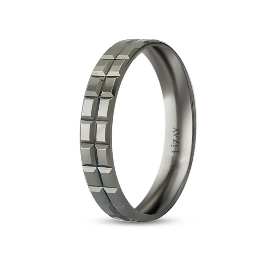 Black Gold Cubic Wedding Band