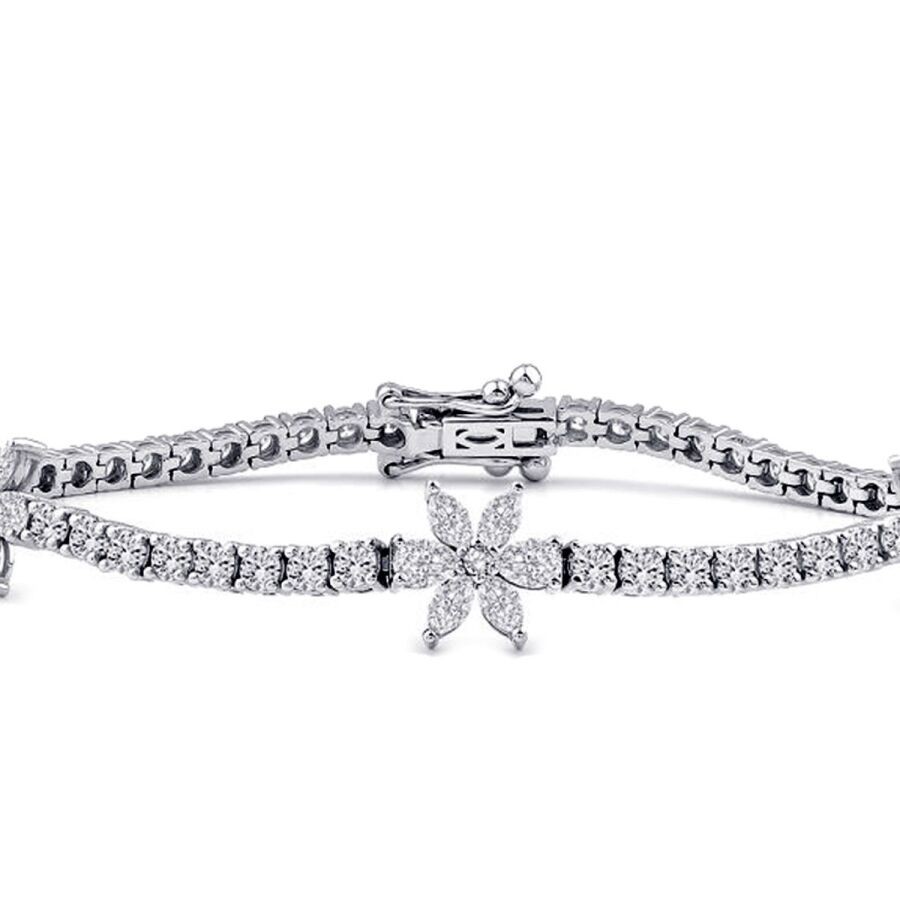 3,69 Karat Diamant Blumen Armband