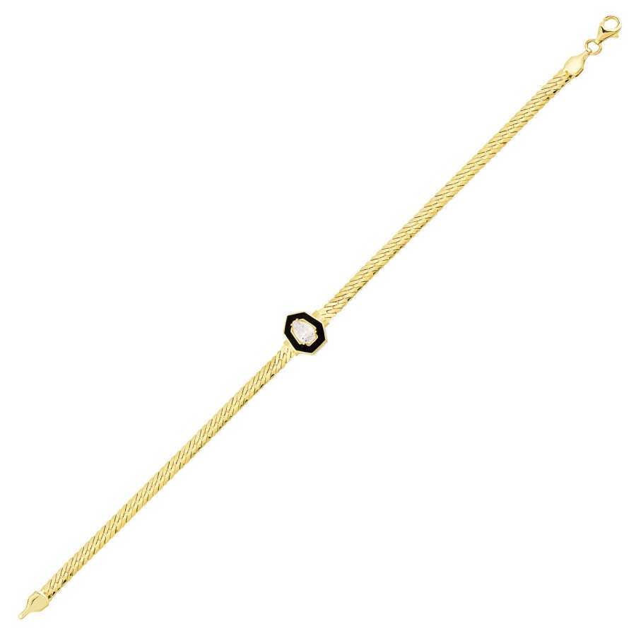 Gold Trend Black Enamel Bracelet