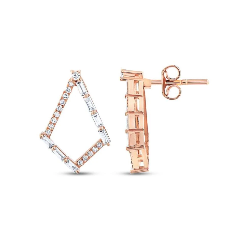 0.41 Carat Diamond Baguette Earrings