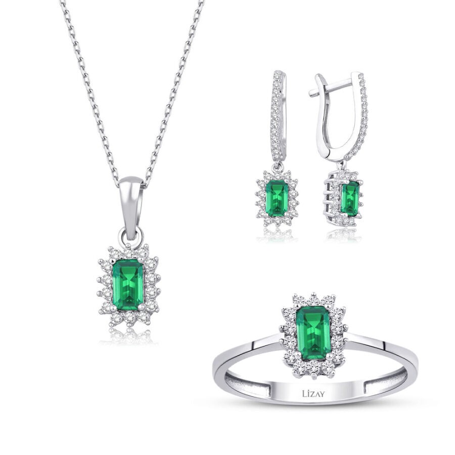 Gold Green Baguette Set