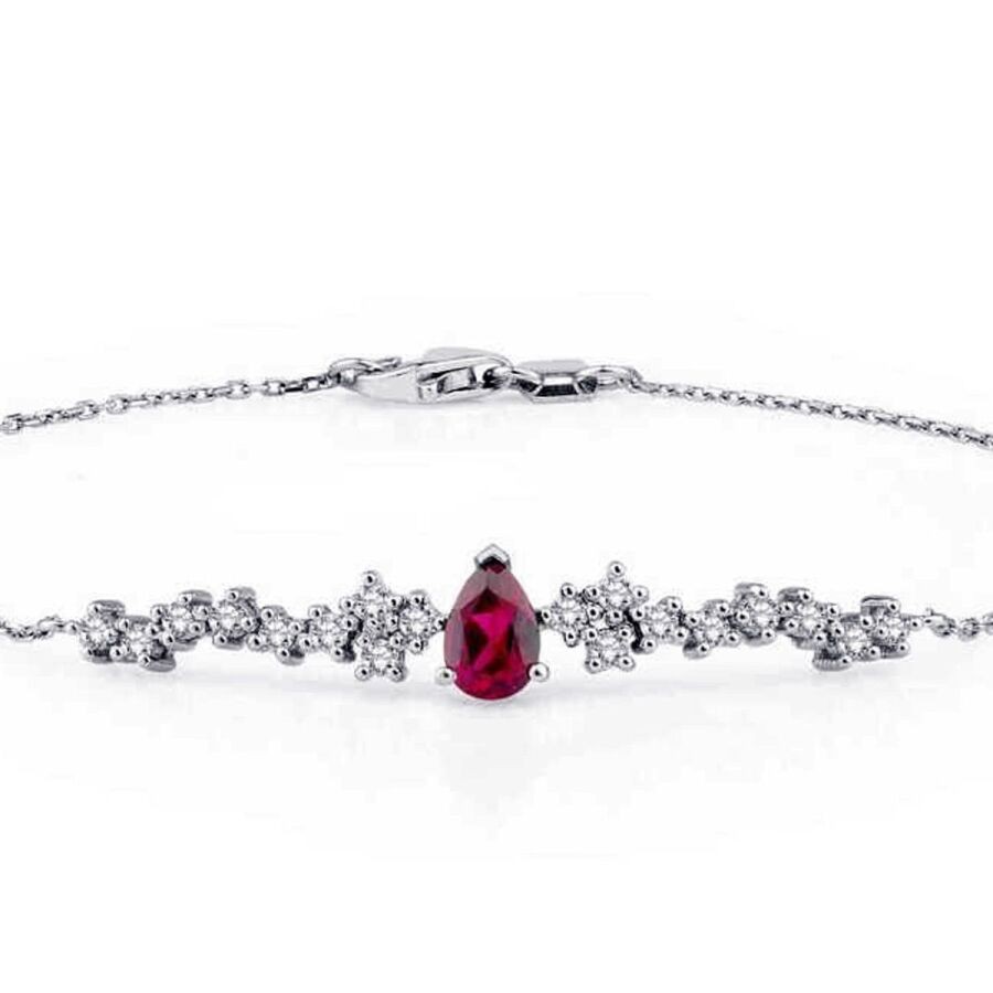 0.87 Carat Diamond Ruby Bracelet