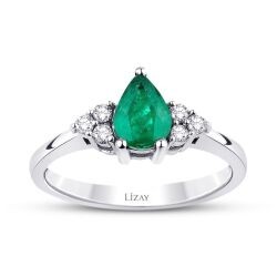 0,75 Karat Diamant Smaragd Ring