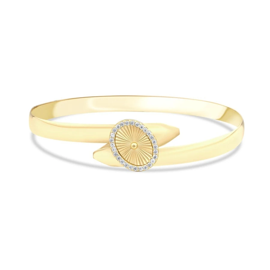 Gold Effect-Stone Button Bangle