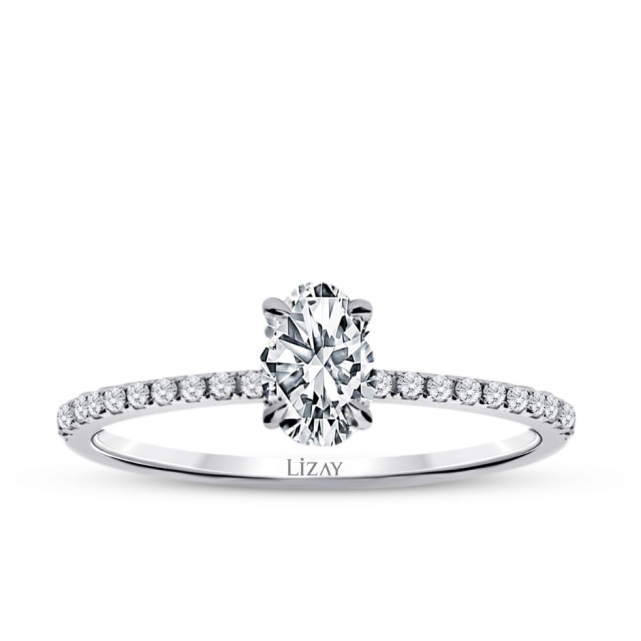 0,58 Karat Diamant Oval Solitär Verlobungsring