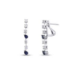 1,14 Karat Diamant Saphir Ohrringe