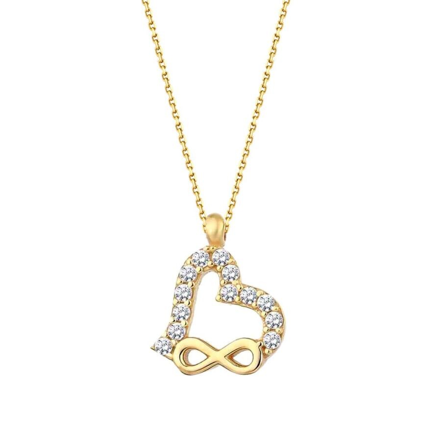 Gold Heart Infinity Necklace