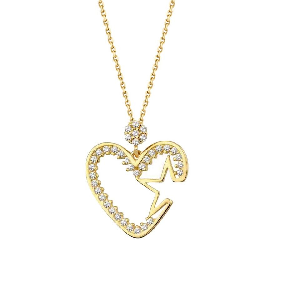Gold Heart Star Necklace