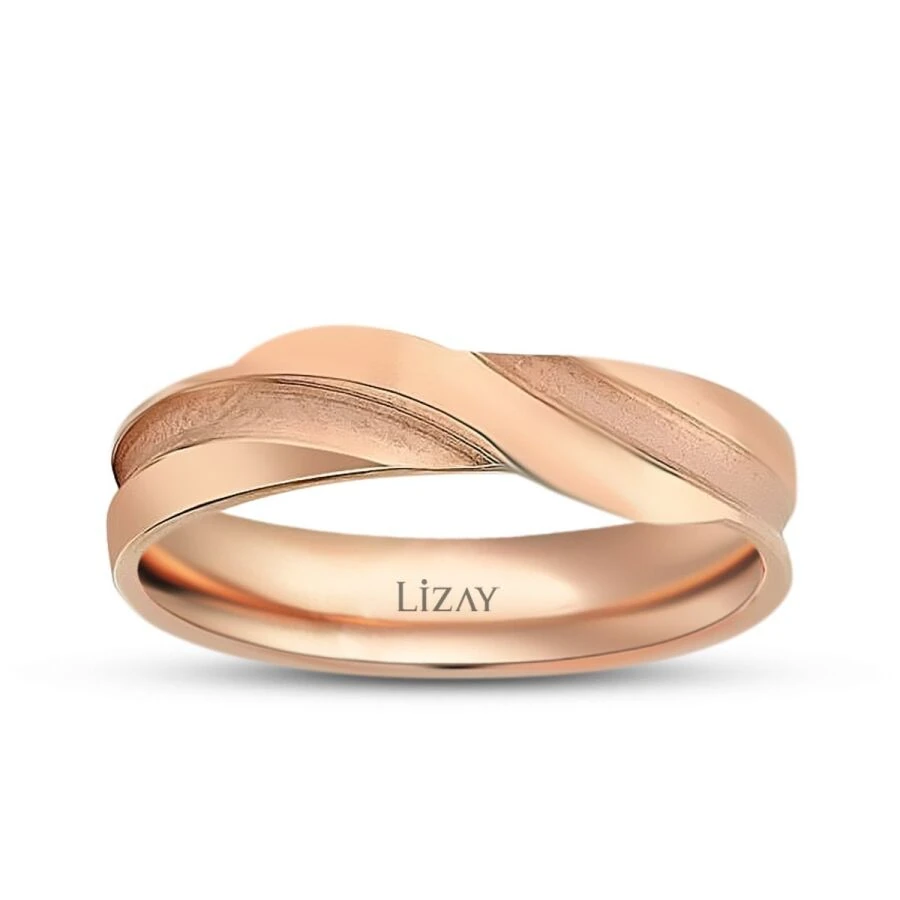 Rose Gold Domed Wedding Band