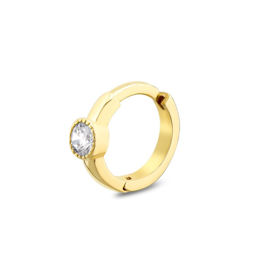 Gold Solitaire Tragus Earring