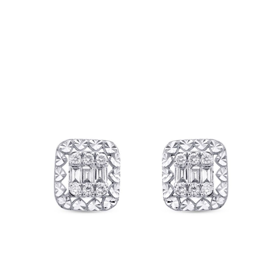 0.36 Carat Diamond Baguette Earrings