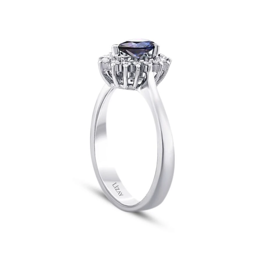 0.64 Carat Diamond Pear Sapphire Ring