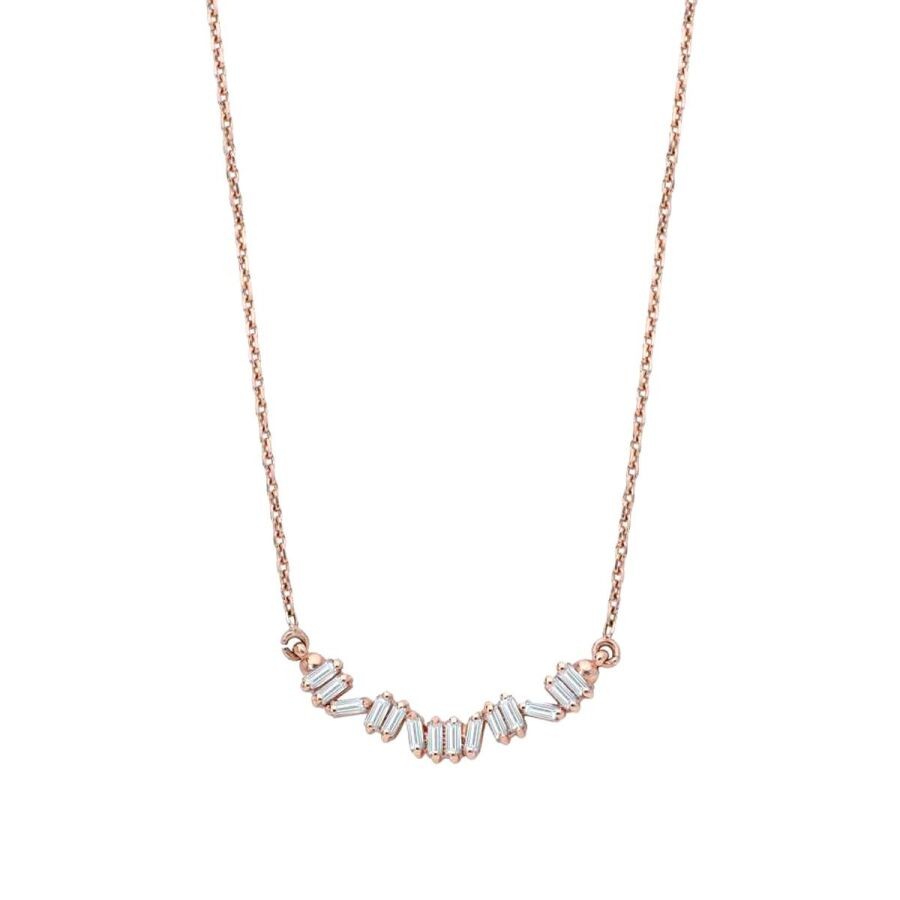 0.27 Carat Diamond Baguette Necklace