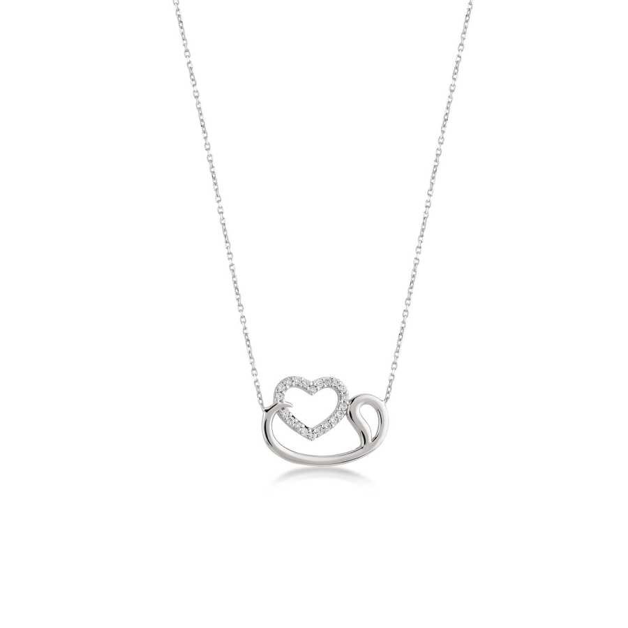 Gold Vav and Heart Necklace