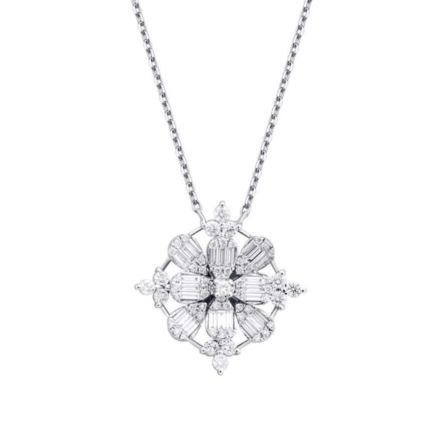 0.83 Carat Diamond Baguette Necklace