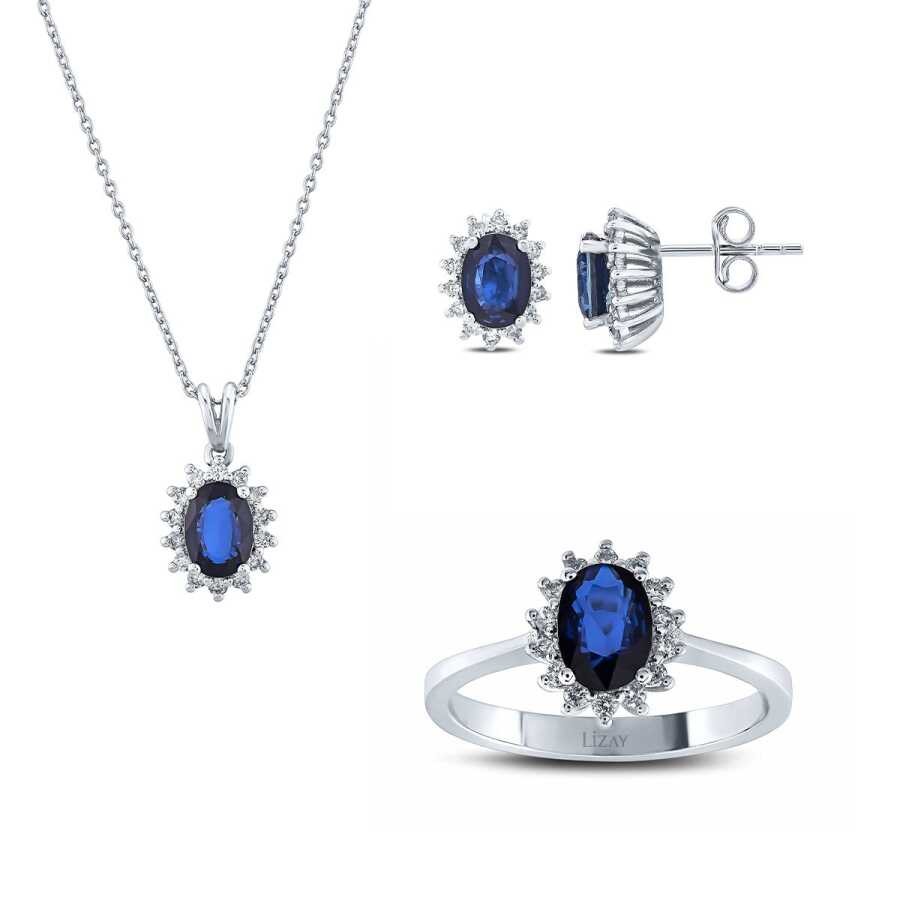 4.22 Karat Pırlanta Safir Set