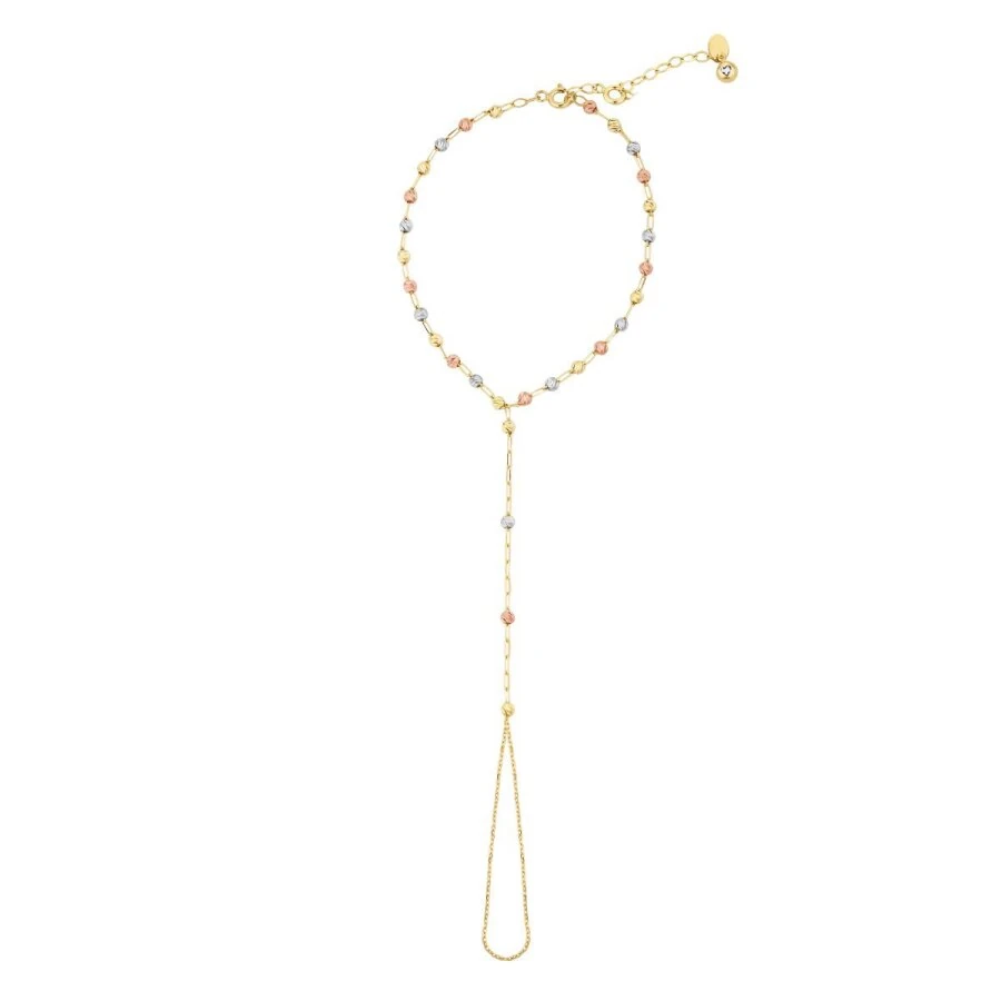 Gold Ball Paperclip Chain Hand Chain Bracelet