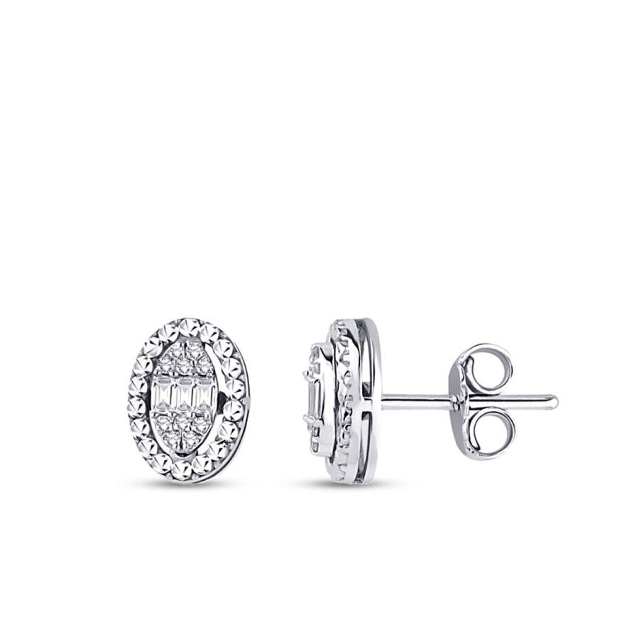 0.14 Carat Diamond Baguette Earrings