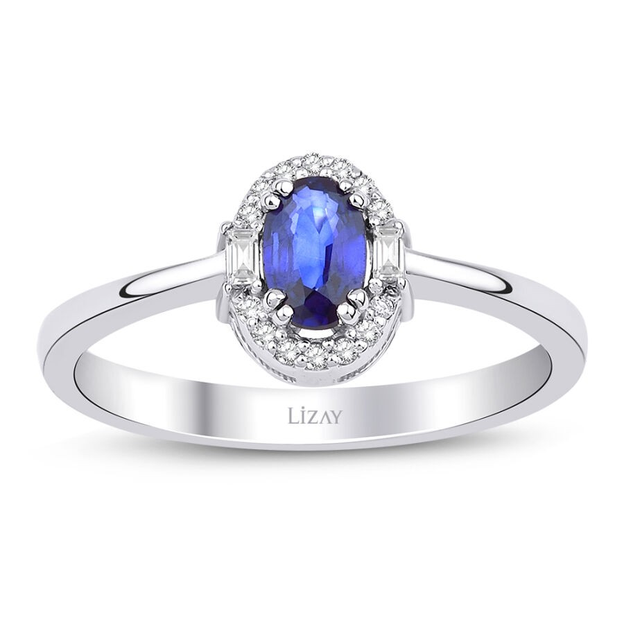0.45 Carat Diamond Sapphire Ring