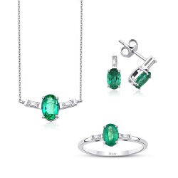 1.76 Carat Diamond Emerald Set