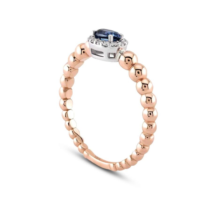 0.41 Carat Diamond Sapphire Ring