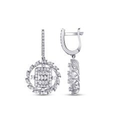 1.10 Carat Diamond Baguette Earrings
