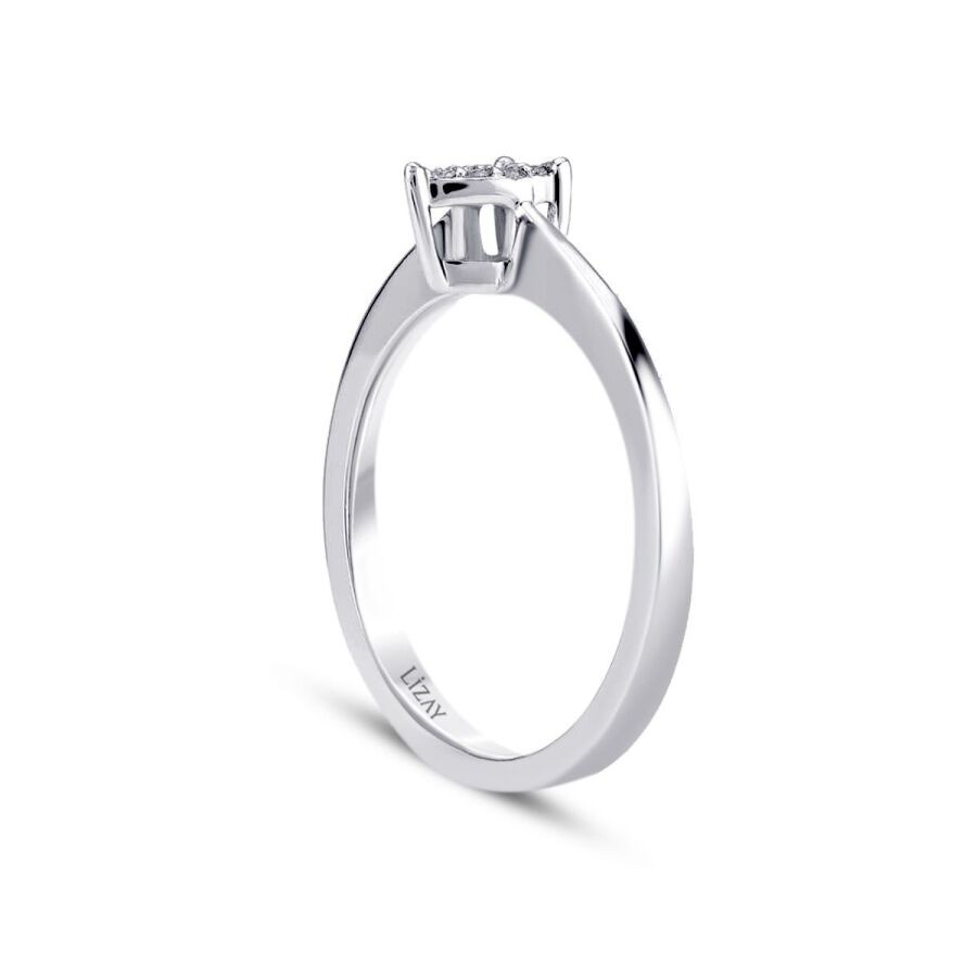 0.05 Carat Diamond Pear Ring