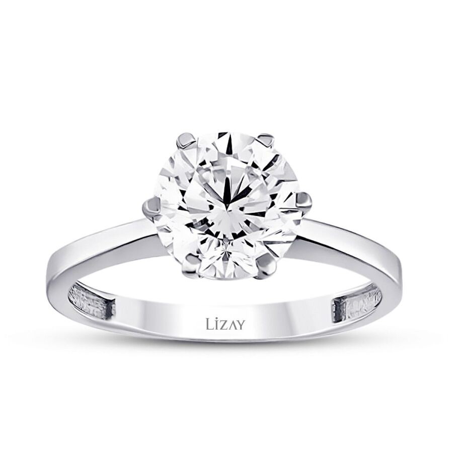 Gold Round Solitaire Engagement Ring