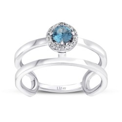 Gold Blue Stone Ring