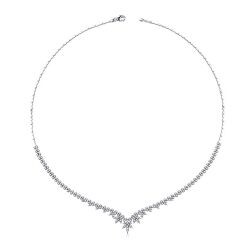 Gold Flower Figured Tennis Necklace