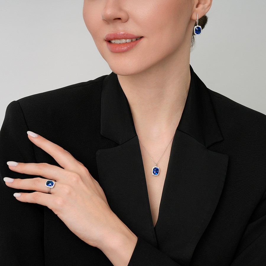 2.27 Carat Diamond Sapphire Ring
