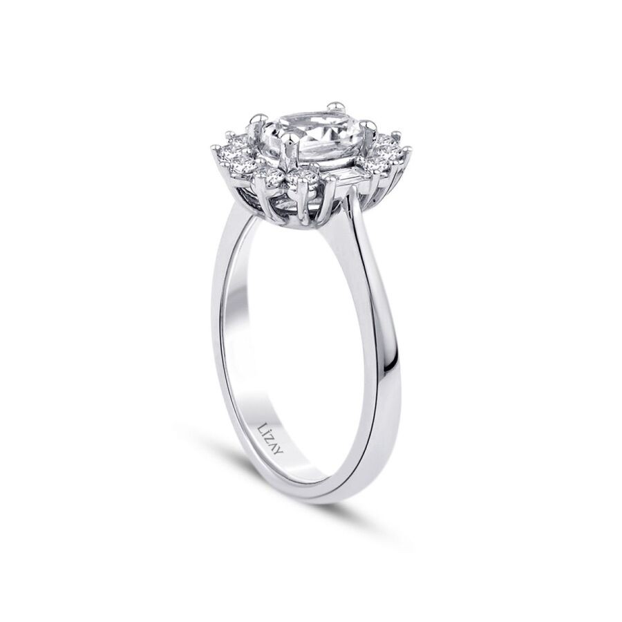 1.36 Carat Diamond White Topaz Ring