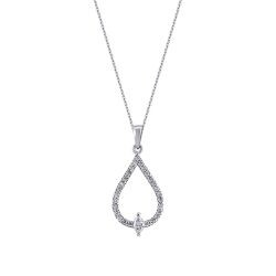 0,23 Karat Diamant Tropfen Halskette