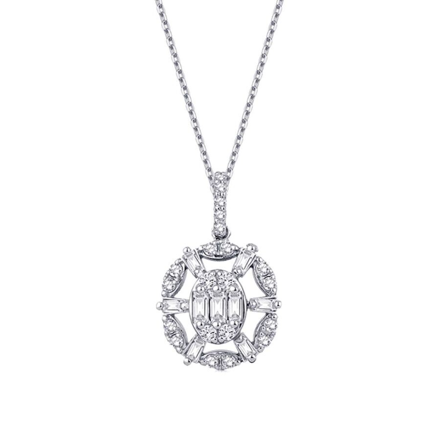 0.26 Carat Diamond Baguette Necklace