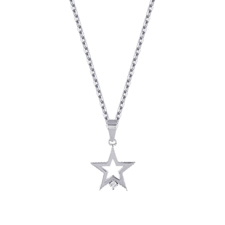 0.01 Carat Diamond Trend Star Necklace