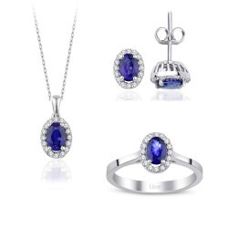 1.99 Carat Diamond Sapphire Set