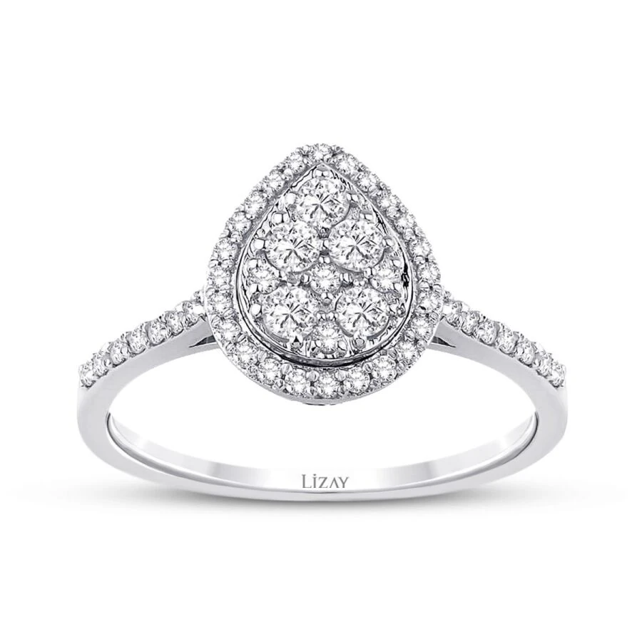0.25 Carat Diamond Pear Ring
