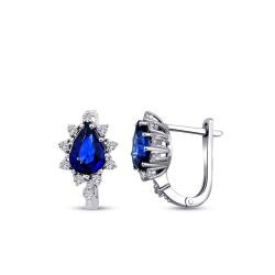 1.69 Carat Diamond Sapphire Earrings