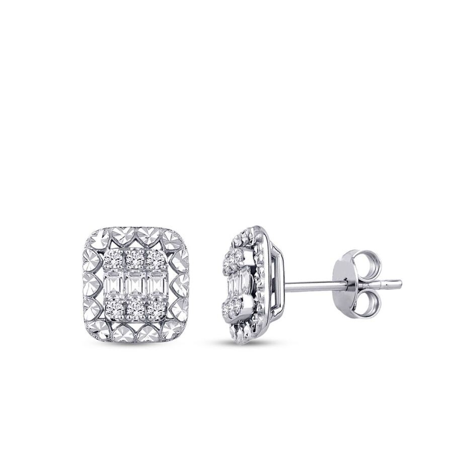 0.36 Carat Diamond Baguette Earrings