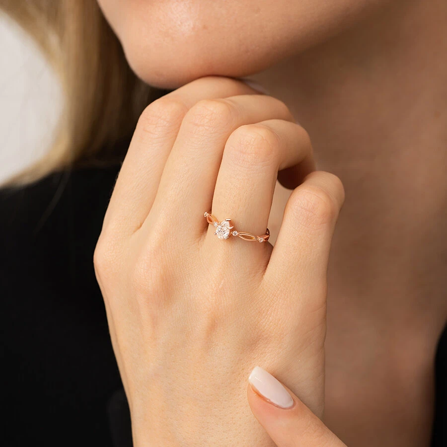 0.44 Carat Diamond Pear Solitaire Engagement Ring