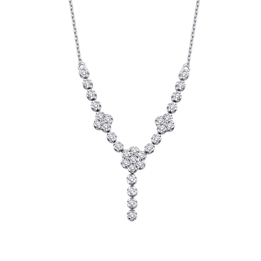 0.22 Carat Diamond Flower Necklace