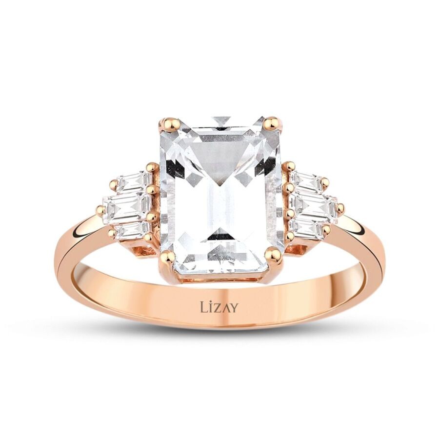 3,08 Karat Diamant Blauer Topas Ring
