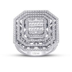 1,56 Karat Diamant Aurora Baguette Ring