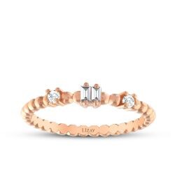 0.12 Carat Diamond Rose Gold Baguette Ring