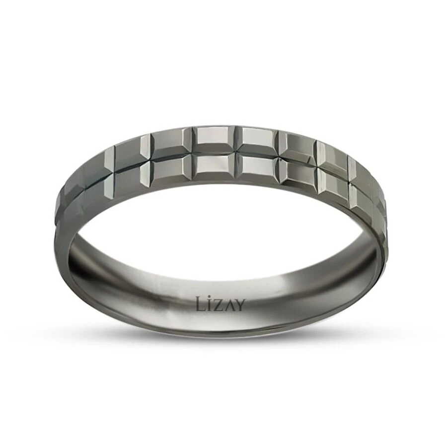 Black Gold Cubic Wedding Band