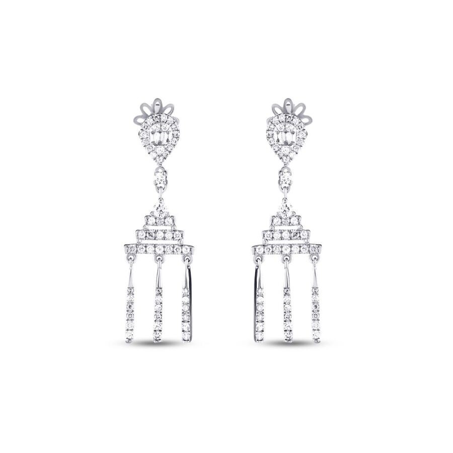 0.68 Carat Diamond Baguette Earrings