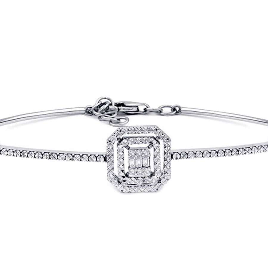 0,07 Karat Diamant Effekt Baguette Armreif